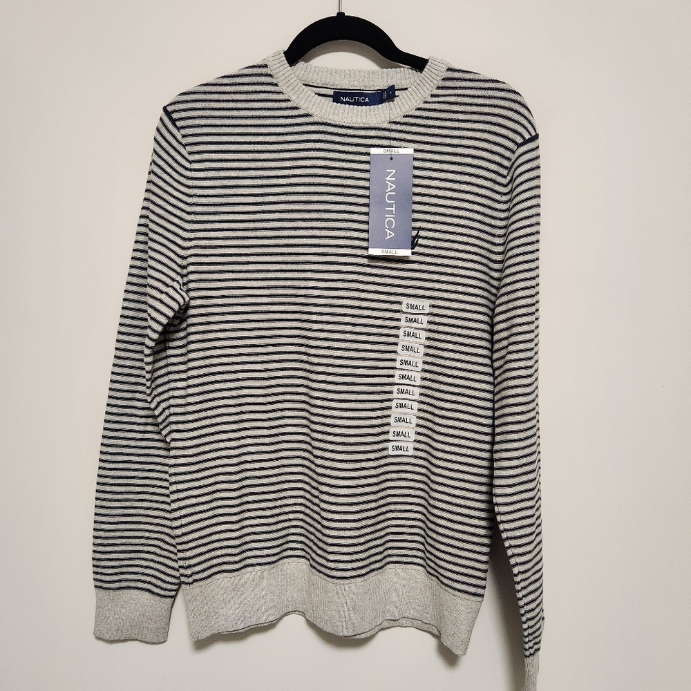 NWT Nautica Men's Crewneck Striped Sweater Size Small